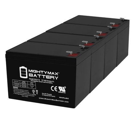 12V 9Ah SLA Replacement Battery for Liebert GXT2-144BATKIT - 4PK -  MIGHTY MAX BATTERY, MAX3983857